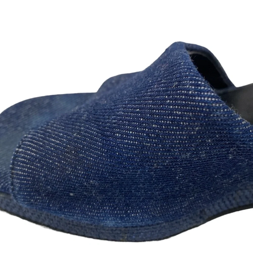 PERUGIA WEDGES HEELED DENIM SANDALS in blue- SIZE 37